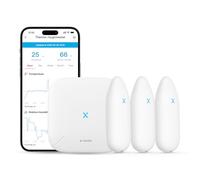 X-Sense termometro igrometro WLAN interno, monitoraggio temperatura e umidità via App, esportazione dati gratuita, 3 Sensori + 1 Stazione Base, STH54