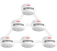 X-Sense wireless Mini rilevatore di fumo, rilevatore di fumo interconnesso wireless con batteria sostituibile, allarme di fumo interconnesso radio, conforme allo Standard EN 14604, XS01-WR (6 pezzi)