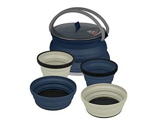 X-Set: 12 5pc (X-Kettle 2.2L, 2 X-Bowl, 2 X-Mug) - C: azul marino/azul marino/arena