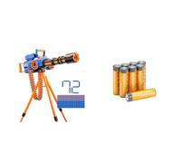 X-Shot Insanity Motorized Rage Fire da ZURU con 72 Dardi, Freccette con tecnologia Air Pocket e custodia per freccette + Amazon basics confezione da 8 AA