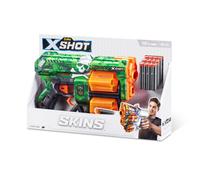 x-shot skins dread boom - pistola giocattolo in schiuma con due tamburi e 12 dardi