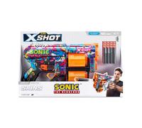 x-shot skins dread sonic the hedgehog pistola per dardi in foam, 12 dardi