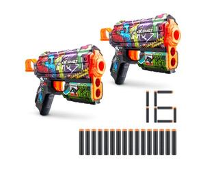 X-Shot Skins Flux, Graffiti, Blaster a freccette in schiuma (confezione da 2, 16)