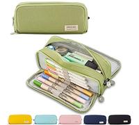 X SIM FITNESSX Astuccio portapenne con 3 scomparti, per bambine e ragazze, per la scuola e l’ufficio (Verde)