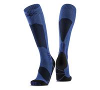X-Socks Ski Discover OTC - Calze da Sci ad Alte Prestazioni per Comfort e Supporto, O-Ring Bandage per Stabilità - Ideale per Sci, Snowboard e Sport Invernali - Fiore blu/marino, 42-44