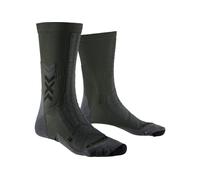 X socks hike discover crew green black