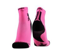 X-SOCKS Run Discover Ankle Socks for Enhanced Running Comfort, Advanced Protection with Breathability and Support Technologies, Ideal for Injury Prevention and Thermoregulation - Rosa fluo/nero, 42-44