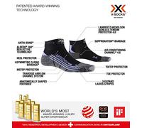 X-Socks Run Discovery Woman, Socks Calze Calza Calzini Donna, Black/Stone Grey melange, 41/42