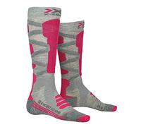Calze da sci da donna X-Socks Ski Silk Merino 4.0 grigio melange/rosa (35-36 EU)