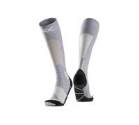 X-Socks Ski Discover Merino OTC - Calze da Sci in Merino per Comfort & Calore - O-Ring Bandage per Adattamento Sicuro & Supporto - Ideale per Sci & Sport Invernali - Grigio foca/Sabbia chiaro, 45-47