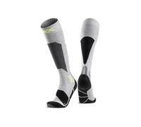 X-Socks Ski Discover OTC - Calze da Sci ad Alte Prestazioni per Comfort e Supporto, O-Ring Bandage per Stabilità - Ideale per Sci, Snowboard e Sport Invernali - Grigio/Canarino, 45-47