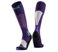 X-Socks Ski Discover OTC - Calze da Sci ad Alte Prestazioni per Comfort e Supporto, O-Ring Bandage per Stabilità - Ideale per Sci, Snowboard e Sport Invernali - Viola profondo/Sabbia chiaro, 39-41
