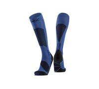 X-Socks Ski Discover OTC - Calze da Sci ad Alte Prestazioni per Comfort e Supporto, O-Ring Bandage per Stabilità - Ideale per Sci, Snowboard e Sport Invernali - Fiore blu/marino, 35-38