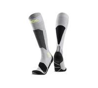X-Socks Ski Discover OTC Junior - Calze da sci per bambini ad alte prestazioni per un maggiore comfort, prestazioni ottimali e durata sulle piste per i giovani sciatori - Grigio/Canarino, 31-34