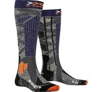 X-Socks Ski Rider 4.0, calze per sport invernali ad alta tecnologia per migliorare le prestazioni e il comfort in condizioni di freddo, ideali per sci e snowboard - Grigio/Blu, 39-41