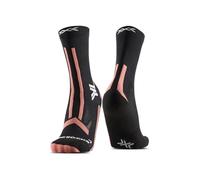 X-Socks Trailrun Discover Crew Donna - Calze da Trail Running ad Alte Prestazioni, Traspiranti, Comode e Protettive - Termoregolazione Avanzata e Ventilazione - Nero/Rosa, 39-40