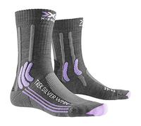 X-Socks Trek Silver, Socks Calze Calza Calzini Donna, Grey melange/Bright Lavender, 35/36