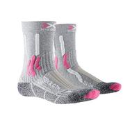 X-Socks Trek X Cotton Junior Socks, Calze Calza Calzini Unisex Bambini, Light Grey melange/Raspberry, 35/38