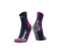 X-Socks Womens Trek Outdoor - calze da trekking per comfort e protezione ottimali, tecnologia di circolazione dell'aria migliorata, design specifico per le donne - Blu/Rosa/Grigio, 41-42
