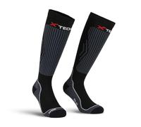 X Tech Sport Design, Calza Compression 03 Tg 35/38, Calza Tecnica 4 Stagioni, Compressione Graduata, Cuscinetti Protettivi, Calze Sci, Escursionismo e Sport Outdoor, Grigio, 1 Paio