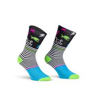 X Tech Sport Design, Calza XT312 Nero e Fantasia, 1 Paio, Calza Tecnica Traspirante per Ciclismo e Running (IT, Numero, 35, 38, Regular, Regular, Nero con Fantasia)