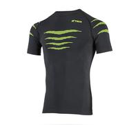 X Tech Sport Design, Maglia Falcon Manica Corta, Maglia Tecnica 4 Stagioni, Girocollo, Aderente e Multisport, Termoregolante per Estate e Inverno (IT, Testo, L, XL, Regular, Regular, Nero e Giallo)