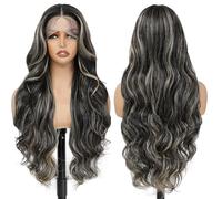 X-Tress Bionda Mixed Parrucca da donna Highlight 28" Body Wave Naturale13 x 4 x 1 pizzo frontale parrucca con pizzo invisibile dritto alla parrucca media naturale da donna