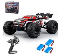 X-Verse 1:16 Auto telecomandata, 50 km/H, spazzola di carbone motore RC ad alta velocità Offroad Drift Auto da corsa, 2,4 GHz, 4 WD All Terrain Offroad Auto da corsa, 3 batterie (rosso)