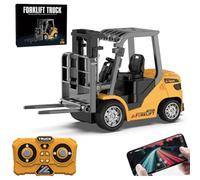 X-Verse 1:64 Mini Carrello Elevatore RC con Ganci, Forchette e Pallet, 2,4 GHz con Suono e Luce, Giocattolo per Bambini, Regalo