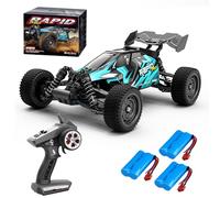 X-Verse 16201PRO Auto Telecomandata Con Motore Brushless, 70KM/H Macchina Telecomandata RC Drift Car, 2,4 GHz 1:16 Veicolo da corsa fuoristrada 4WD Adatto, Regalo per Bambini Adulti, 3 Batterie (Blu)