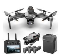 X-Verse KF104 MAX2 Drone con Telecamera 4K HD, Schermo RC, Distanza del Telecomando di 6KM, Gimbal a 3 Assi, Evitare gli ostacoli in 4 direzioni, GPS Digitale Trasmissione Droni Quadcopter - 3 Batteri