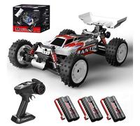 X-Verse Macchina Telecomandata Professionale, 1:16 Motore Brushless 60 km/h Auto Telecomando, 4WD All Terrain Offroad Telecomandata Auto per Bambini e Adulti, 3 Batterie (Rosso)