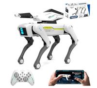 X-Verse RC Robot cane per bambini giocattolo telecomandato, tiro bombe d'acqua voce e interagire, danza programmabile musica cane robotico, regali per ragazzi ragazze 3-12 anni