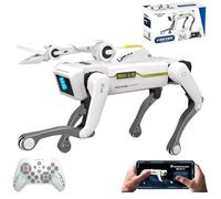 X-Verse RC Robot Cane per bambini Giocattolo telecomandato, Voce e Interazione con Clip a braccio lungo, Danza e Musica Programmabile Cane Robot, Regali per Ragazzi e Ragazze 3-12 anni