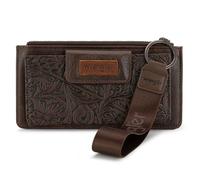 X Wrangler - Portafoglio Western da donna con tasca con cerniera, porta carte e organizzatori d'argento a due persiane
