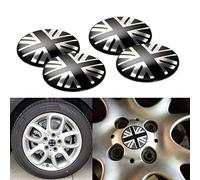 x xotic tech 4 x Nero/Grigio Unione Jack Bandiera UK Stile Ruota Center Cap Coperture per Mini Tonnellieri