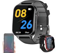 X&Z-XAOY Bracciale Smartwatch Per Anziani Con Sos Alert, Sicurezza GPS E Videochiamate Hd Orologi Per Chiamate Di Emergenza Senior Ip67 Impermeabile(Black)