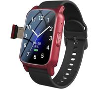 X&Z-XAOY Orologi Intelligenti Per Anziani Con Rilevamento Di Caduta, SOS, Videochiamata Orologio Di Allarme Di Rilevamento Di Allarme Di Caduta Personale Impermeabile(Red)