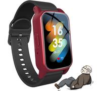 X&Z-XAOY Orologio Intelligente Con Rilevamento Delle Cadute Bracciale Intelligente Per Anziani Con Funzione Di Chiamata SOS Dispositivi Di Allarme Caduta(Red)