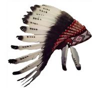X06 Tre Colori Bianco & Nero Piuma Copricapo/Stile Nativo Americano Warbonnet