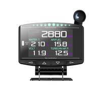 X1 OBD2 Meter Car Head Up Display Turbo Boost Temperatura Acqua/olio Pressione Orologio HUD Indicatore Velocità RPM Carburante Cons(Meter+Alarm Lamp)