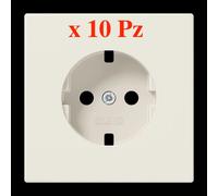 x10 Pezzo JUNG LS 520 KI PL Placca Presa Schuko con Protezione - Bianco