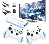 X10 Pro 2025 Nuova Console di Gioco Retrò Game Stick 50000+ Giochi,51 Emulatore,4K HD Console di gioco portatile,Cortex-A55,Mini Console Retrò con 2.4Ghz Controller senza fili,Plug & Play (Bianco)