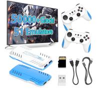 X10 Pro Console di gioco retrò, oltre 50.000 giochi classici, 51 emulatori, stick di gioco 4K HD, doppio controller wireless 2.4G, S905X3, console di gioco retrò plug and play (Bianco 128G)