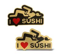 x2 Adesivi I LOVE SUSHI Sticker PVC Auto Moto Tuning Casco Lunotto JDM DUB Drift