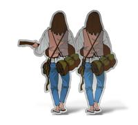 x2 Adesivi VAGABONDO Sticker Auto Moto Camper Casco Laptop Hippie Flower Power