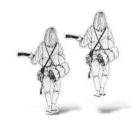 x2 Adesivi VAGABONDO Sticker Auto Moto Camper Casco Laptop Hippie Flower Power