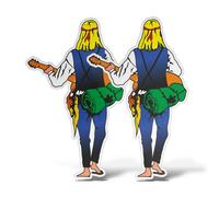 x2 Adesivi VAGABONDO Sticker Auto Moto Camper Casco Laptop Hippie Flower Power