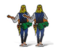 x2 Adesivi VAGABONDO Sticker Auto Moto Camper Casco Laptop Hippie Flower Power