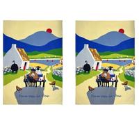 x2 asciugamani da tè Form Ewe La One 100% cotone pecore animali cavallo panno...